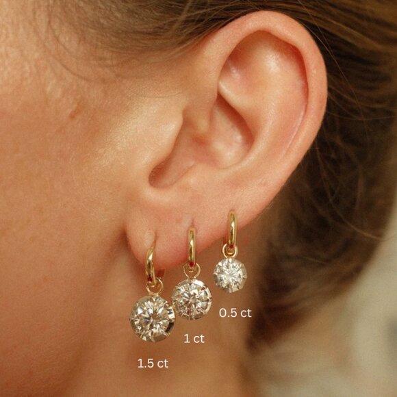 REAL FINE STUDIO Georgian Drop Earrings - 0.50ct per ear - Picture 4 of 7